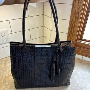 Brahmin Leather Tote - Dark wine color